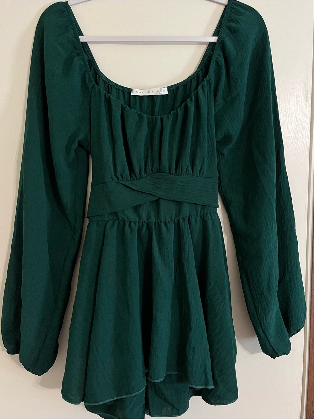 Altar'd State Emerald Green Long-Sleeve Romper